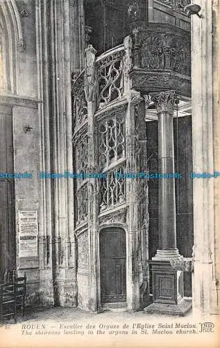 R122346 Rouen. Die Treppe, die zu den Organen in der Kirche St. Maclou führt. ND. Nein