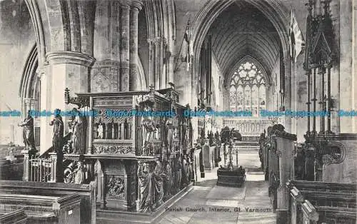 R124352 Pariser Kirche Interieur. Gt. Yarmouth. 1913