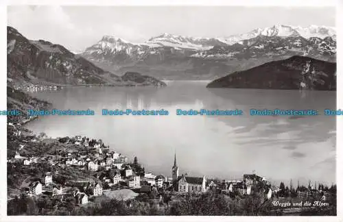 R122490 Weggis und die Alpen. E. Goetz
