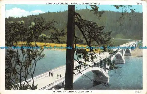 R123836 Douglas Memorial Bridge. Klamath River. Redwood Highway. Kalifornien