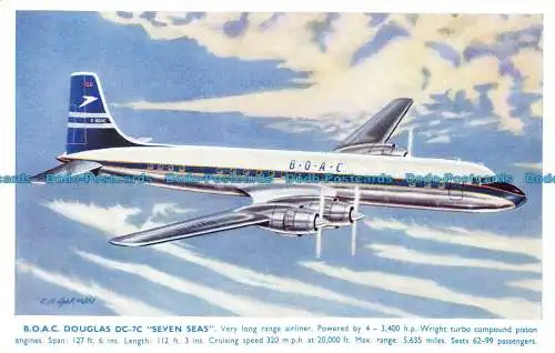R124098 B.O. A. C. Douglas DC 7C Seven Seas. Lachs