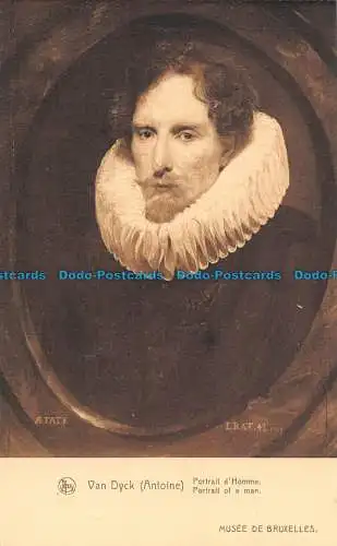 R124139 Postkarte Van Dyck. Porträt eines Mannes. Nels