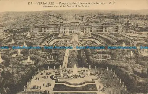 R125186 Versailles. Panoramablick auf das Schloss und die Gärten. A. Papeghin. N