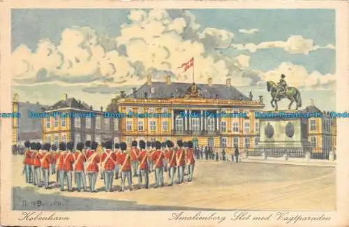 R125191 Kobenhavn. Amalienborg Slot med Vagtparaden