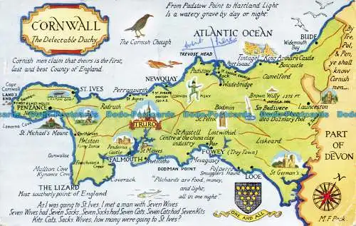 R125272 Cornwall. Das köstliche Herzogtum. Eine Karte. Lachs. 1960