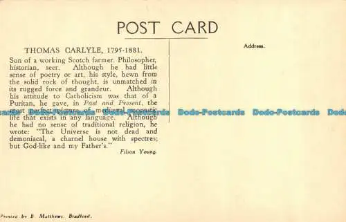 R125583 Postkarte. Thomas Carlyle. Gemälde von George Frederick Watts. B. Matthäus