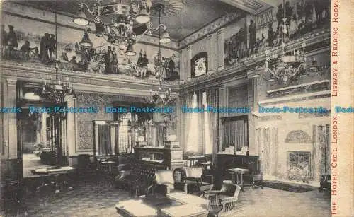 R125670 The Hotel Cecil London. Bibliothek und Lesesaal