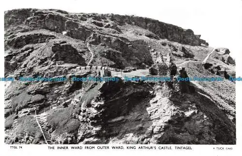 R125872 Die innere Abteilung von der äußeren Abteilung. King Arthurs Castle. Tintagel. stecken. RP