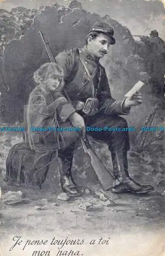 R141254 Je pense toujours a toi mon papa. Lothringen. 1913