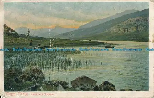 R142845 Capel Curig. Seen und Snowdon. Pfau. Autochrom