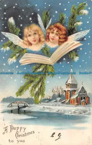 R142927 Euch ein frohes Weihnachtsfest. stecken. Weihnachtspostkarte Serie 8148