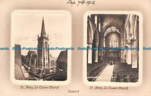 R142437 Ipswich. Kirche St. Mary Le Tower. Valentines Serie. Multi View