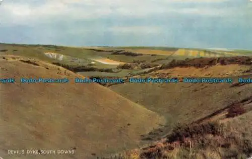 R143147 Devils Dyke. South Downs. Lachs. Kamerafarbe. 1953