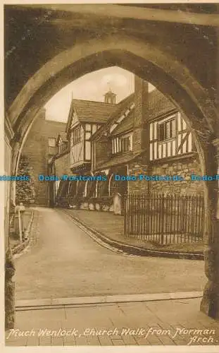 R143150 Much Wenlock Kirche Spaziergang vom Norman Arch. T. H. Thompson. Frith. Nr 874