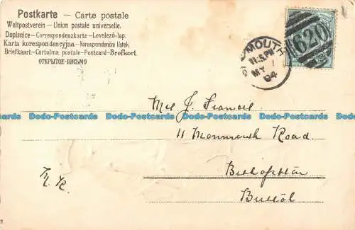 R164347 Gemälde Postkarte. Ein Mann auf dem Bergweg. 1904