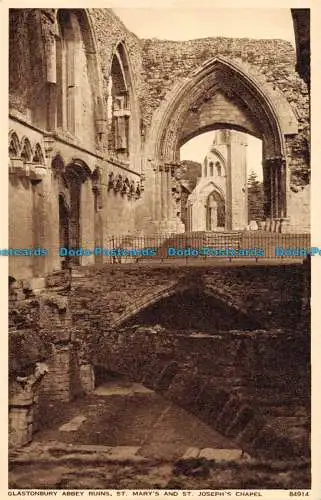 R163274 Ruinen der Glastonbury Abbey. Kapelle St. Marien und St. Josef. Photochrom