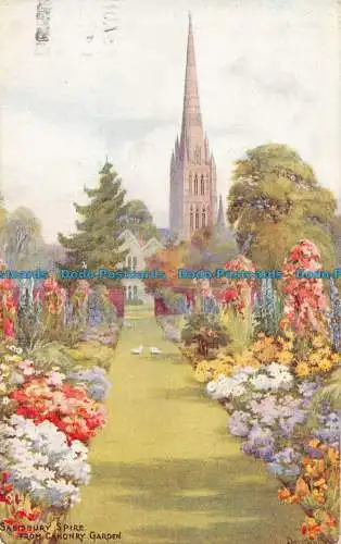 R164425 Salisbury Turm von Canonry Garden. Lachs. 1925