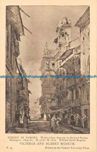 Straße R164434 in Verona. Aquarellzeichnung von Richard Parkes