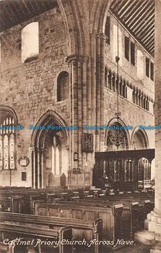 R164477 Cartmel Priory Church. Quer durch das Kirchenschiff. Frith