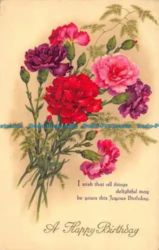 R163843 Grüße. A Happy Birthday. Blumen