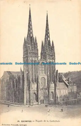 R163960 Quimper. Fassade de la Kathedrale. Villard