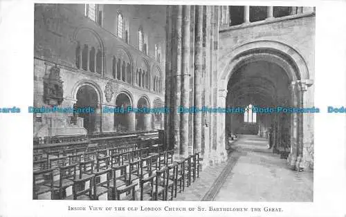 R165235 Innenansicht der Old London Church of St. Bartholomew The Great