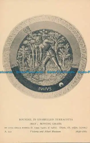 R164147 Postkarte. Maivs. Rondell aus emailliertem Terrakotta. Victoria und Albert Mu
