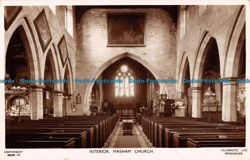 R166599 Innenausstattung. Masham Kirche. Lilywhite. RP