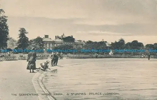 R166870 The Serpentine Hyde Park and St. James Palace. London. 1923