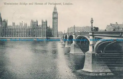 R167103 Westminster Bridge und Houses of Parliament. London. 1907