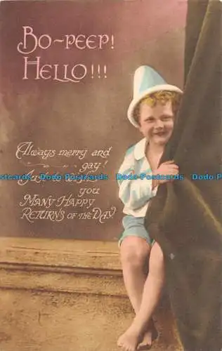 R167339 Bo Peep Hallo. Immer fröhlich und schwul. Eine Clifton Happy Thought Postkarte. S