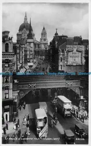 R167645 St. Pauls und Ludgate Hill. London. 897. Valentinstag. RP