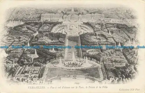 R657432 Versailles. Vue a Vol d oiseau Sur Le Parc. Le Palais und La Ville. Neur