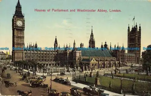 R657552 London. Houses of Parliament und Westminster Abbey. 1957