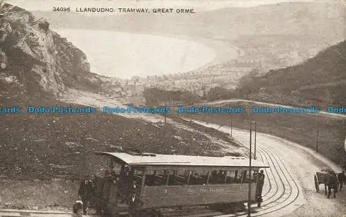 R657599 Llandudno. Straßenbahn. Great Orme. Das Photochrom. Sepiatone Serie. 1924