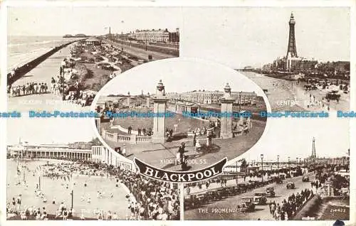 R659018 Blackpool. Die Promenade. Valentinstag. Foto braun. 1947. Multi View