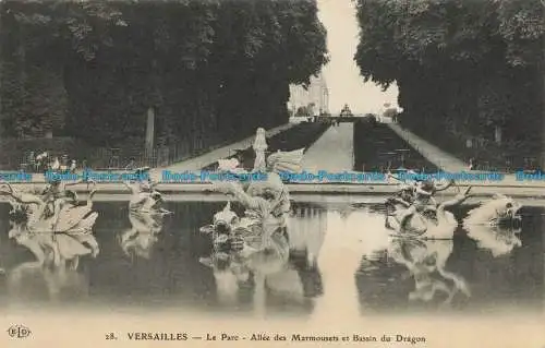 R659775 Versailles. le Parc. Allee des Marmousets et Bassin du Dragon. E. Le Del