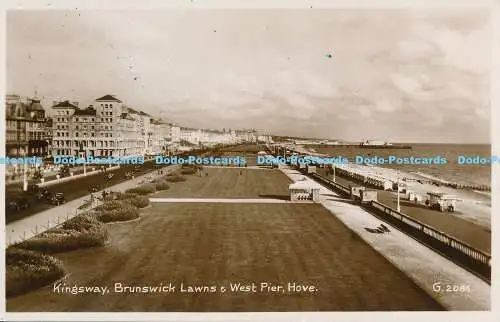 R182402 Kingsway. Brunswick Lawns und West Pier. Hove. Valentinstag. Nr. G.2086. RP