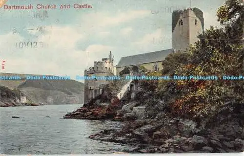 R185377 Dartmouth Church and Castle. Pictorchrom. Das Bildbriefpapier. 1909