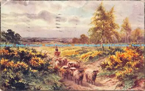 R184390 Geburtstagsgrüße. Gemäldeansicht. 1924. Postkarte