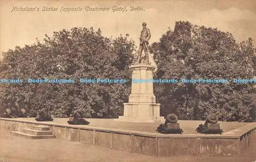 R186732 Nicholsons Statue. Gegenüberliegendes Kaschmir-Tor. Delhi. B. Rigold und Bergmann