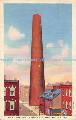 R186734 Schussturm. Fayette und vordere Straßen. Baltimore. MD. I. und M. Ottenhei