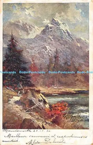 R185923 Berg. Landschaft. Lackierung. Postkarte. 1906