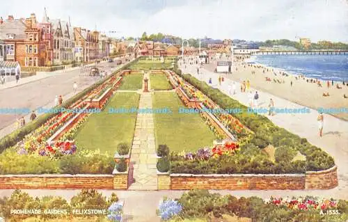 R185990 Promenade Gardens. Felixstowe. Valentinstag. Kunstfarbe. E. W. Trick. 1950