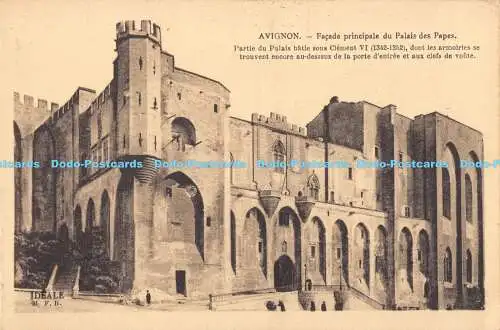 R186840 Avignon. Fassade principale du Palais des Papes. Ideal. M.F.B