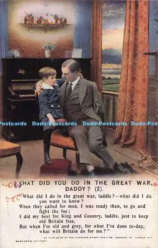 R186886 Was hast du im Ersten Weltkrieg gemacht Papa. 2. Bamforth. Lieder Serie Nr. 49