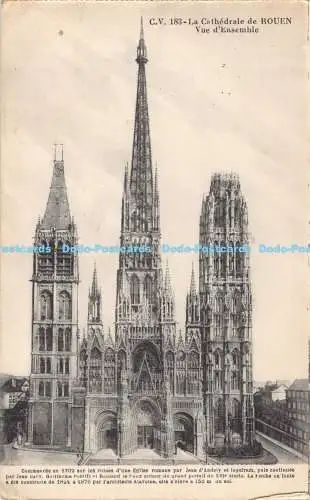 R186064 C. V. 183. La Cathedrale de Rouen. Vue dEnsemble. 1915