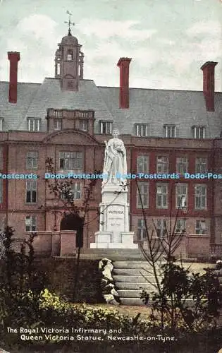 R186904 The Royal Victoria Infirmary and Queen Victoria Statue. Newcastle on Tyn