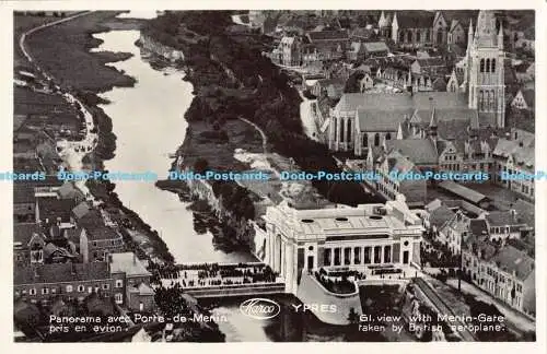 R187185 Panorama avec Porte de Menin pris en avion. Marco. Ypern. Menin Gate Tak