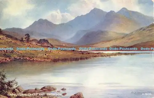 R188297 Capelcurig Lakes and Snowdon. Valentinstag. Kunstfarbe. E.H Thompson